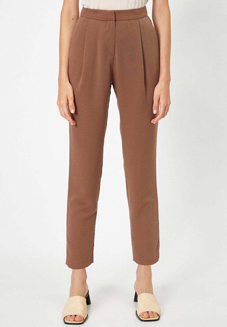 High waist carrot trousers - brown Koton Trousers | Superbalist.com