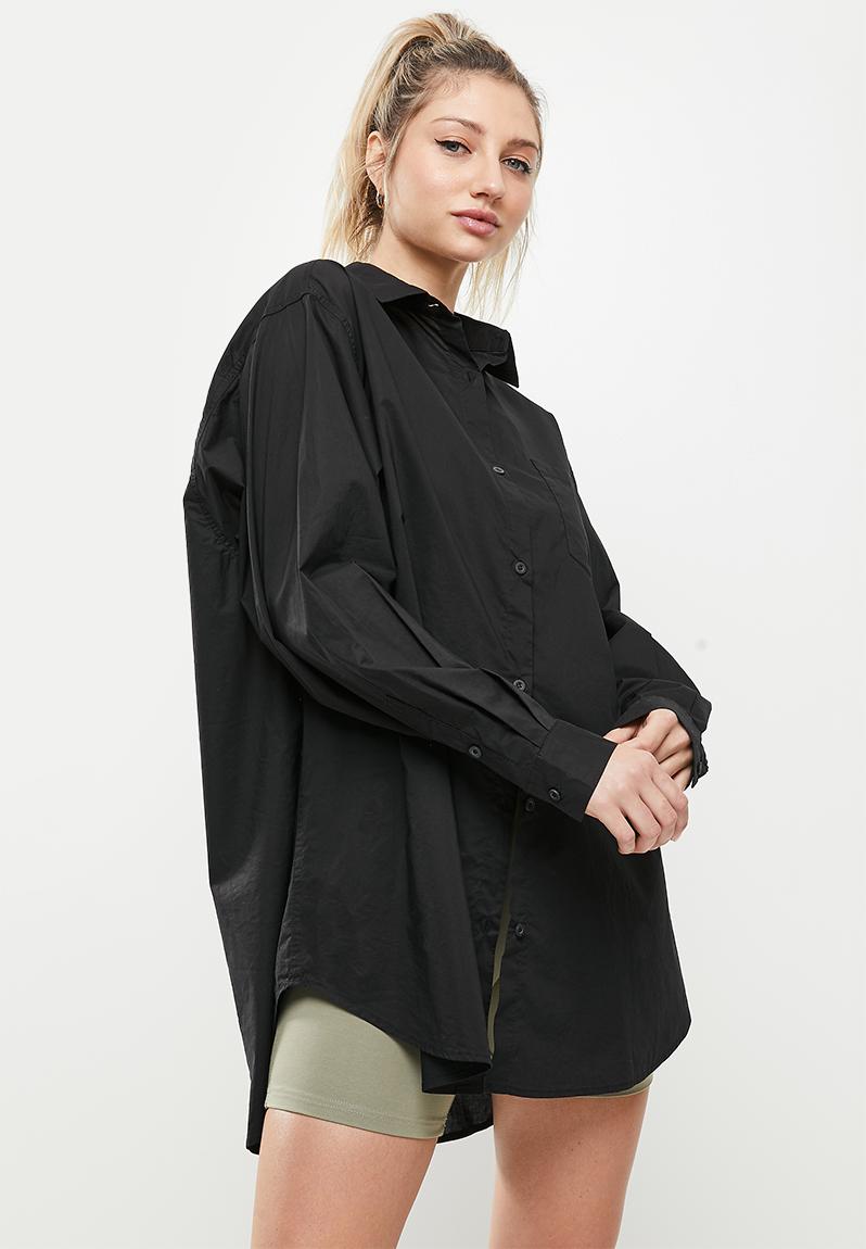 Oversized long sleeve shirt - black Factorie Shirts | Superbalist.com