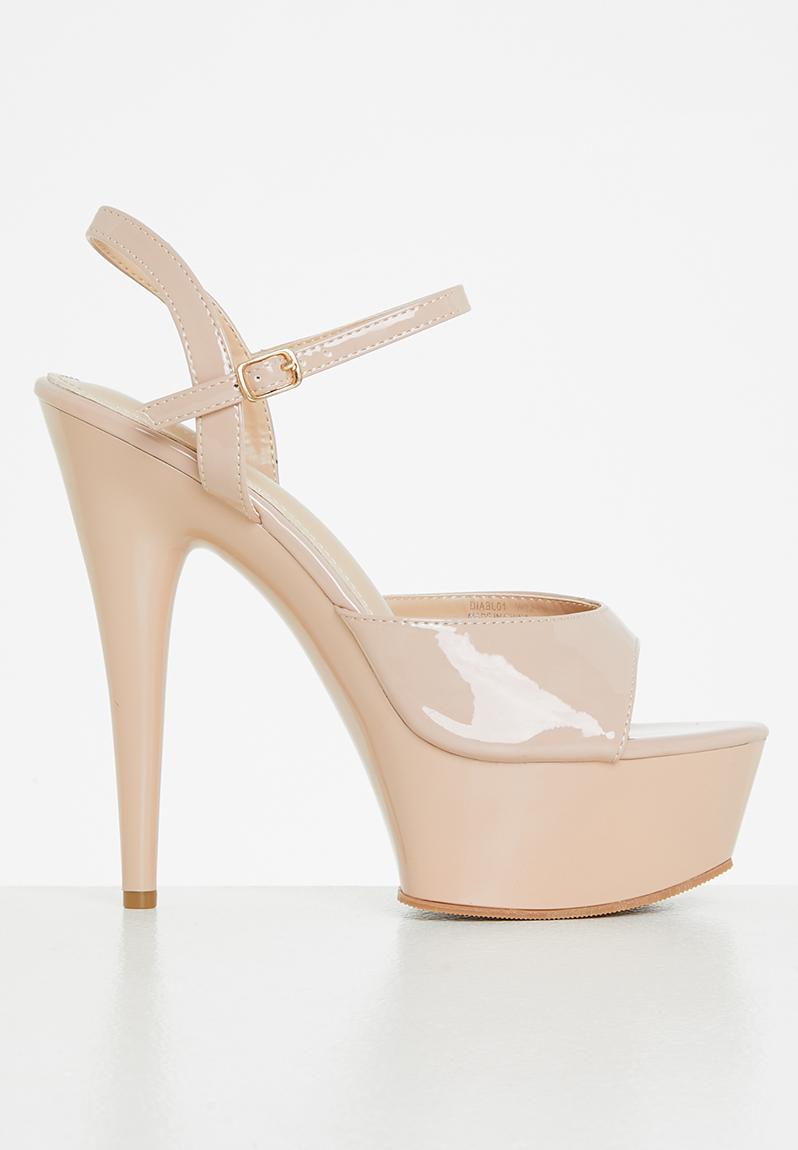 Diablo 1 ankle tie platform heel - neutral Rock & Co Heels ...