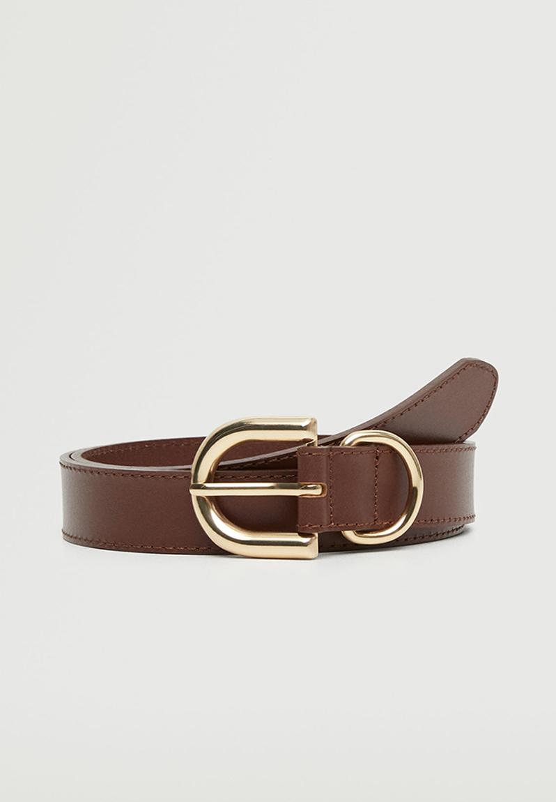 Buckle leather belt - chocolate MANGO Belts | Superbalist.com