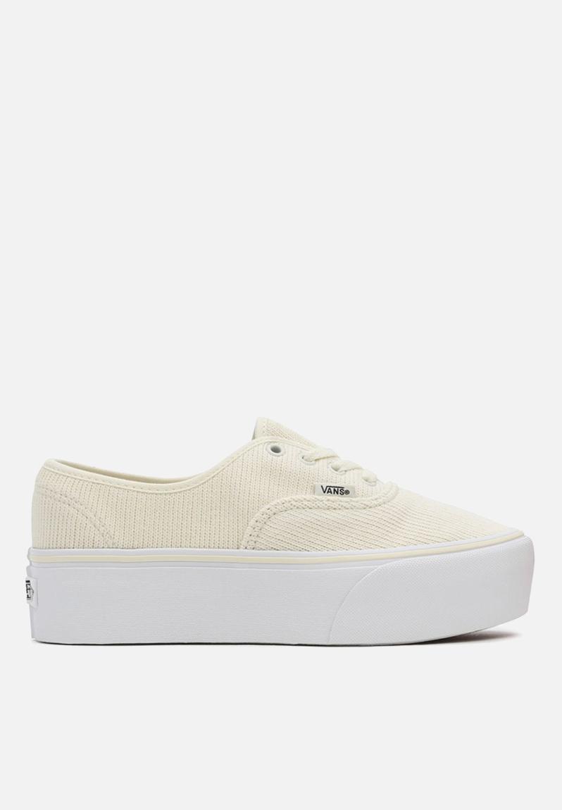 Authentic stackform - (rib knit) antique white/true white Vans Sneakers ...