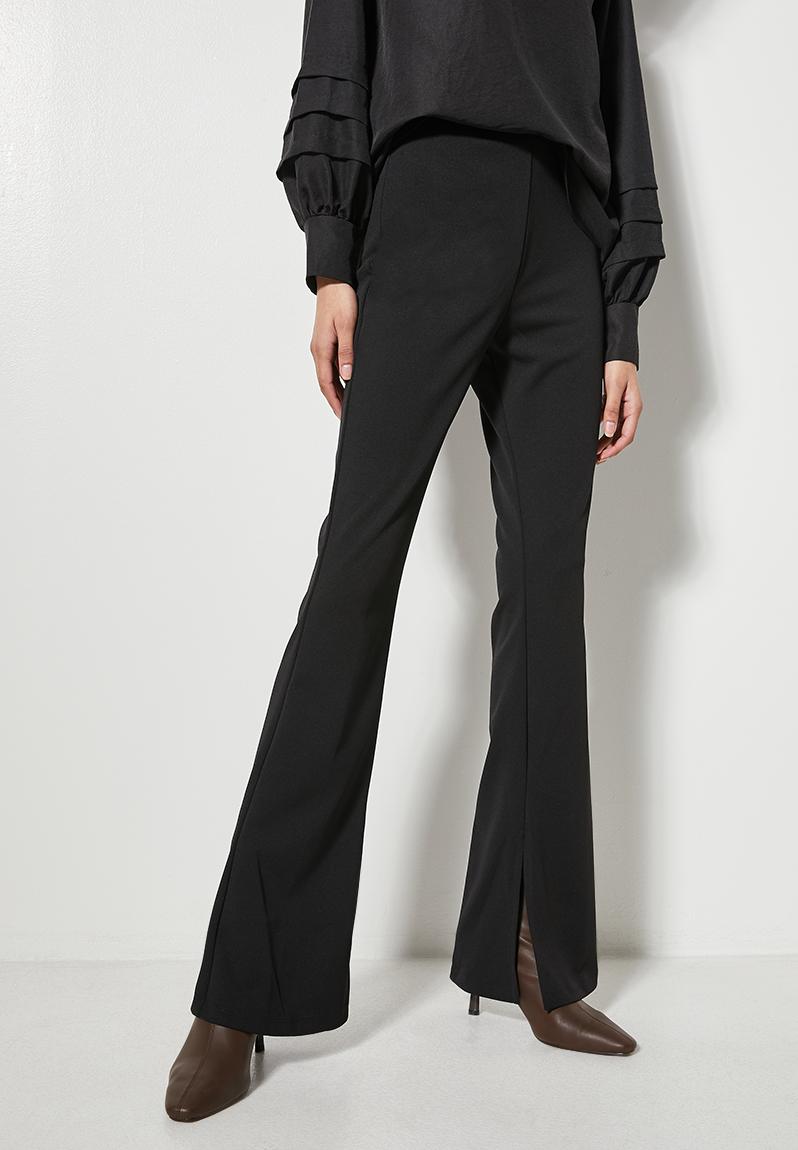 Formal kickflare with vent trouser - black VELVET Trousers ...