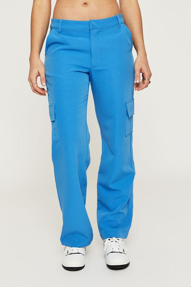 Phoebe low rise slim cargo pant - bahama blue Supré Trousers ...