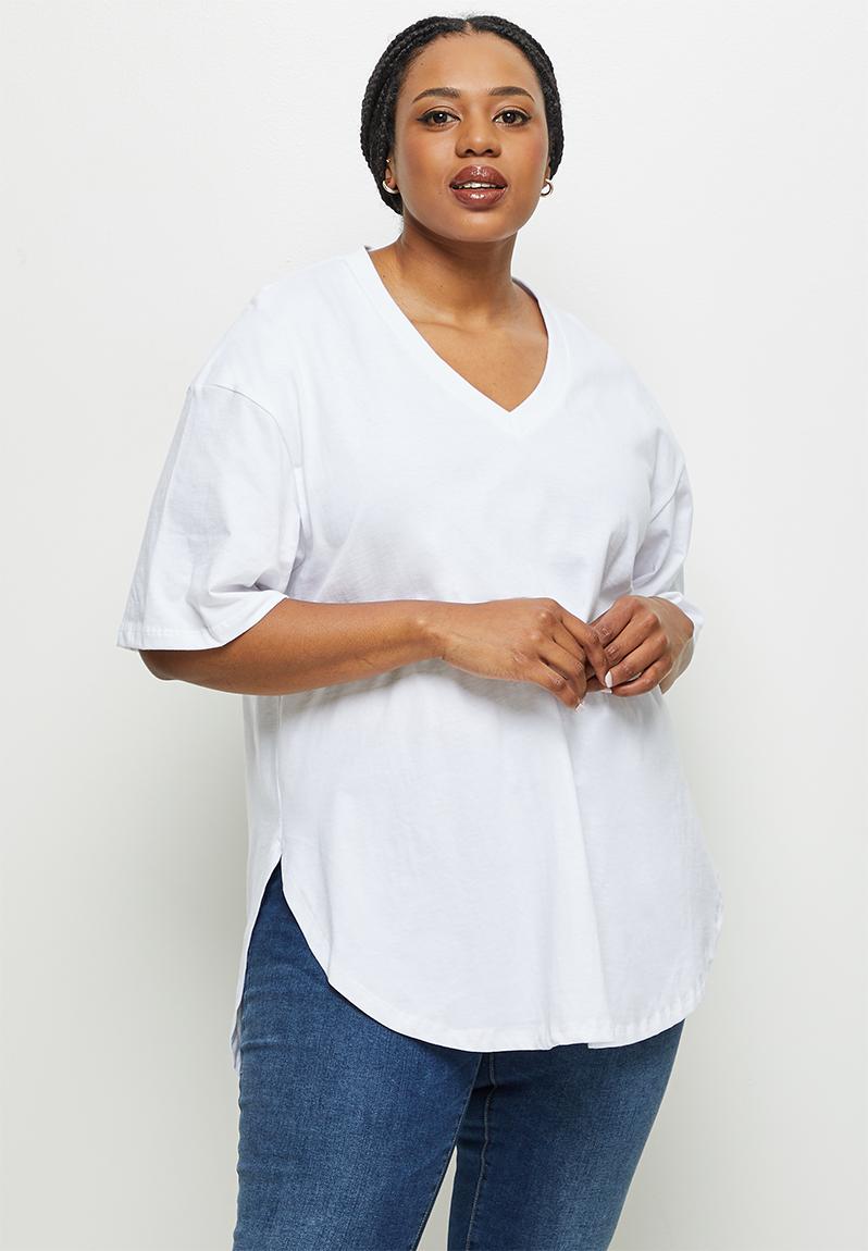 Slftenny Ss V Neck Gathered Top Snow White