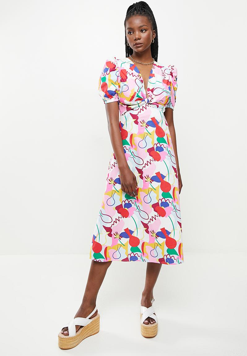 Colorful Abstract Print Dress