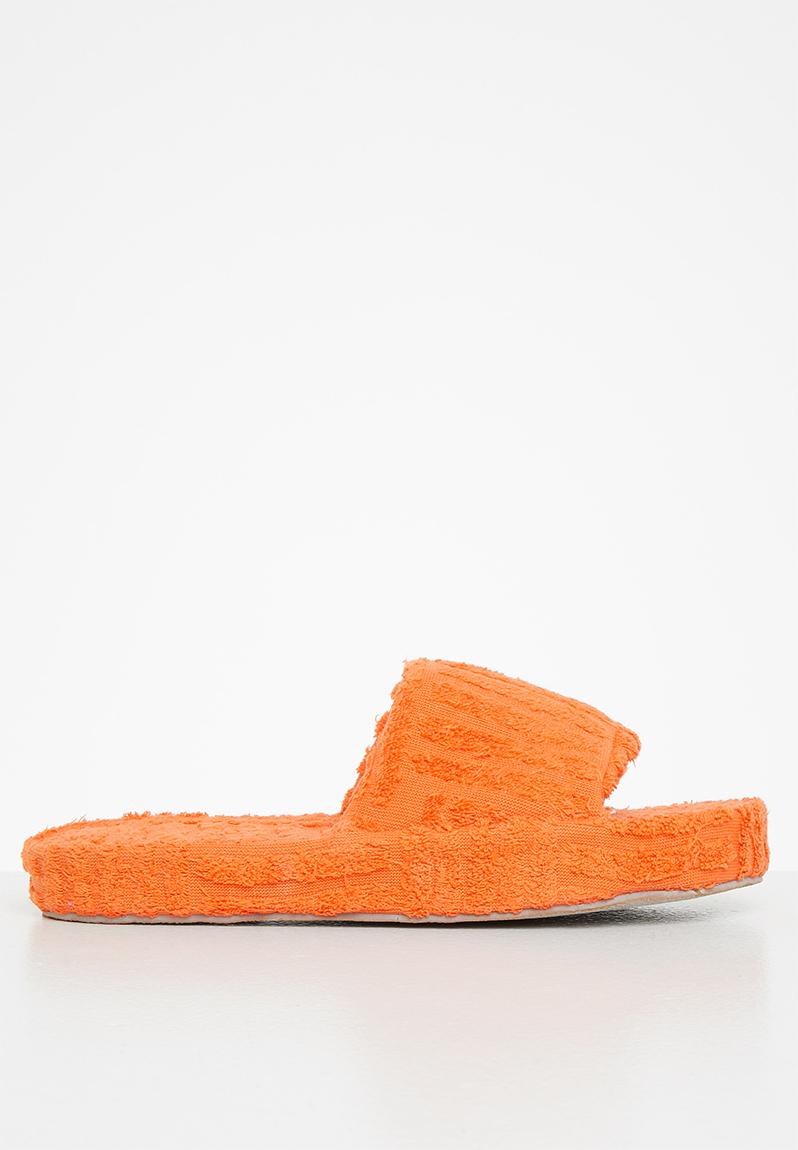 Juicy terry towelling slider - orange Public Desire Sandals & Flip Flops | Superbalist.com