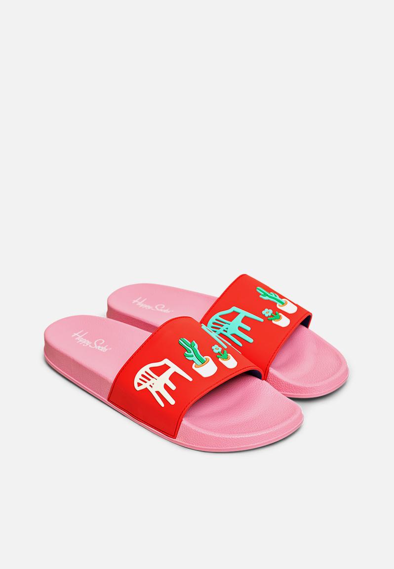 Pool slider balcony - pink/red Happy Socks Sandals & Flip Flops ...