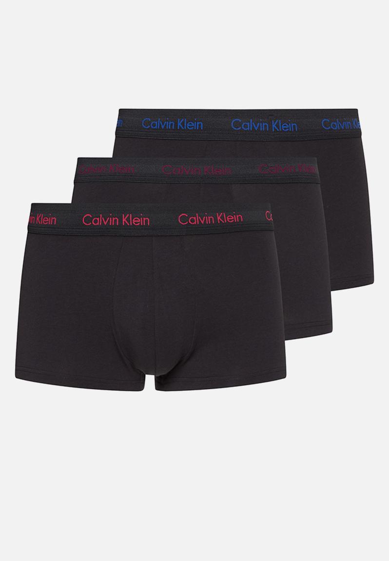 Low rise trunk 3 pack - groovy plum/bright rose/blue logo CALVIN KLEIN ...