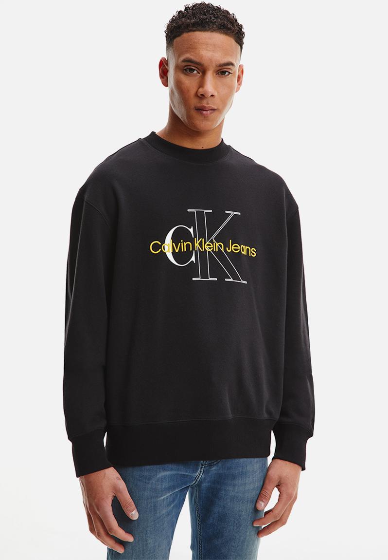 Two tone monogram crew neck - ck black CALVIN KLEIN Hoodies & Sweats ...