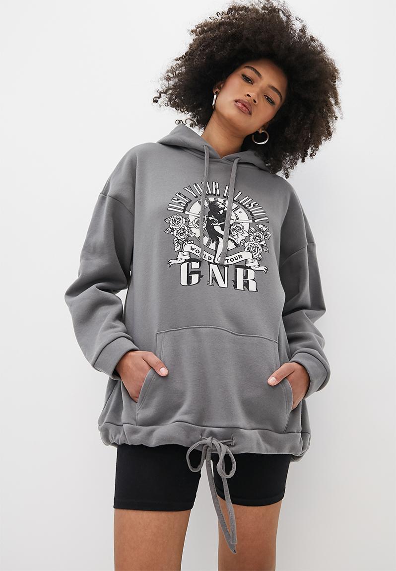 Guns n roses oversized crew hoodie - charcoal Blake Hoodies & Sweats ...