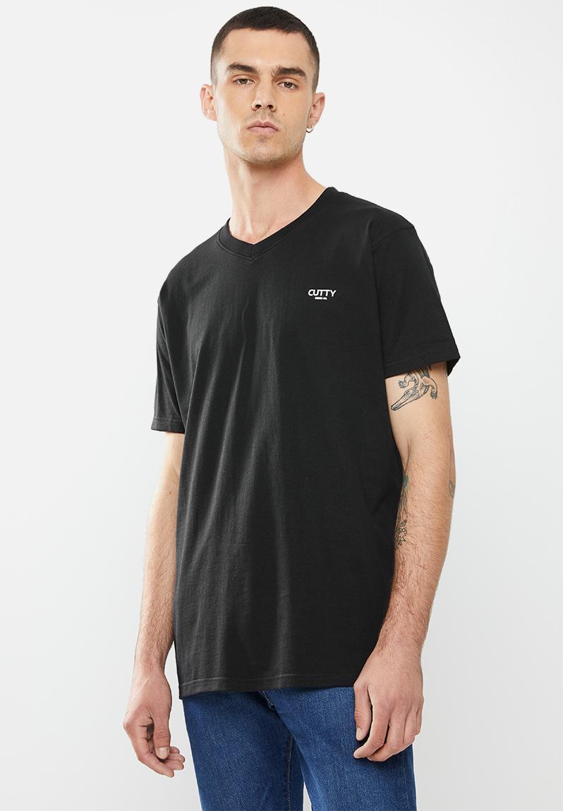 Mens regular fit basic tshirt-black Cutty T-Shirts & Vests ...