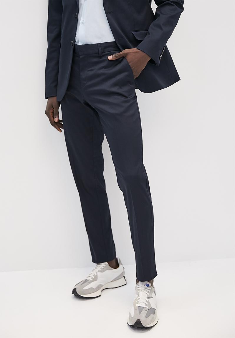 Cotton sateen suit trouser - navy Superbalist Formal Pants ...