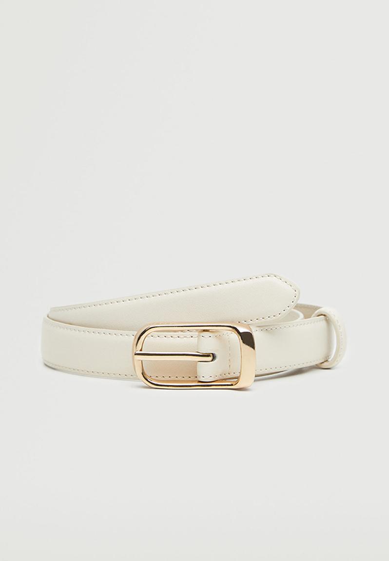 Metal buckle belt-ecru 1 MANGO Belts | Superbalist.com