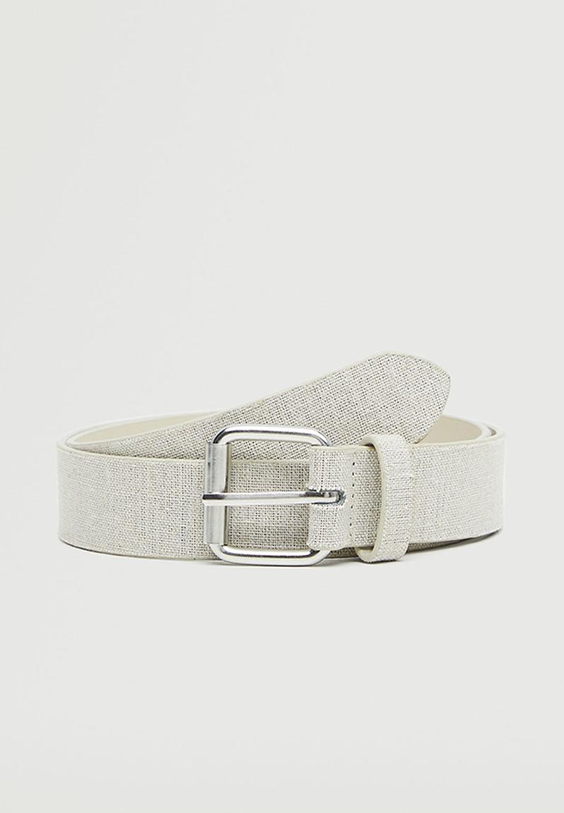 Metal buckle belt - ecru / ecru MANGO Belts | Superbalist.com