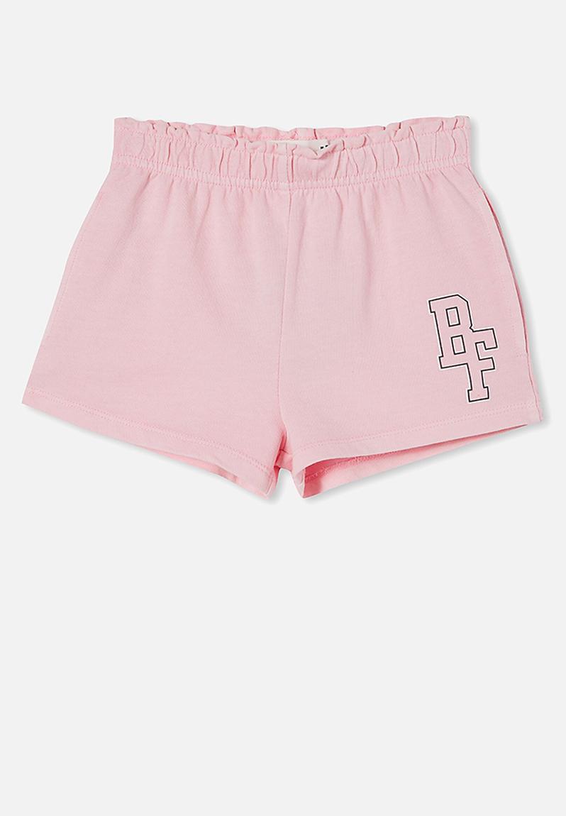 Campbell Striped Fleece Shorts in Blush *PRE-ORDER*