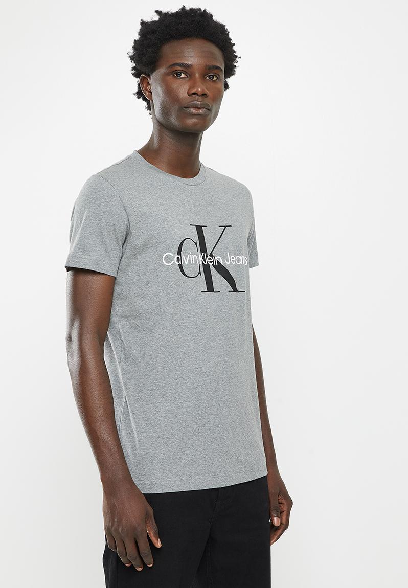 Core monogram slim tee - grey-melange CALVIN KLEIN T-Shirts & Vests ...