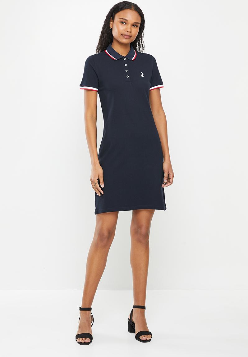 Leigh essential short sleeve stretch golfer dress - navy POLO T-Shirts ...