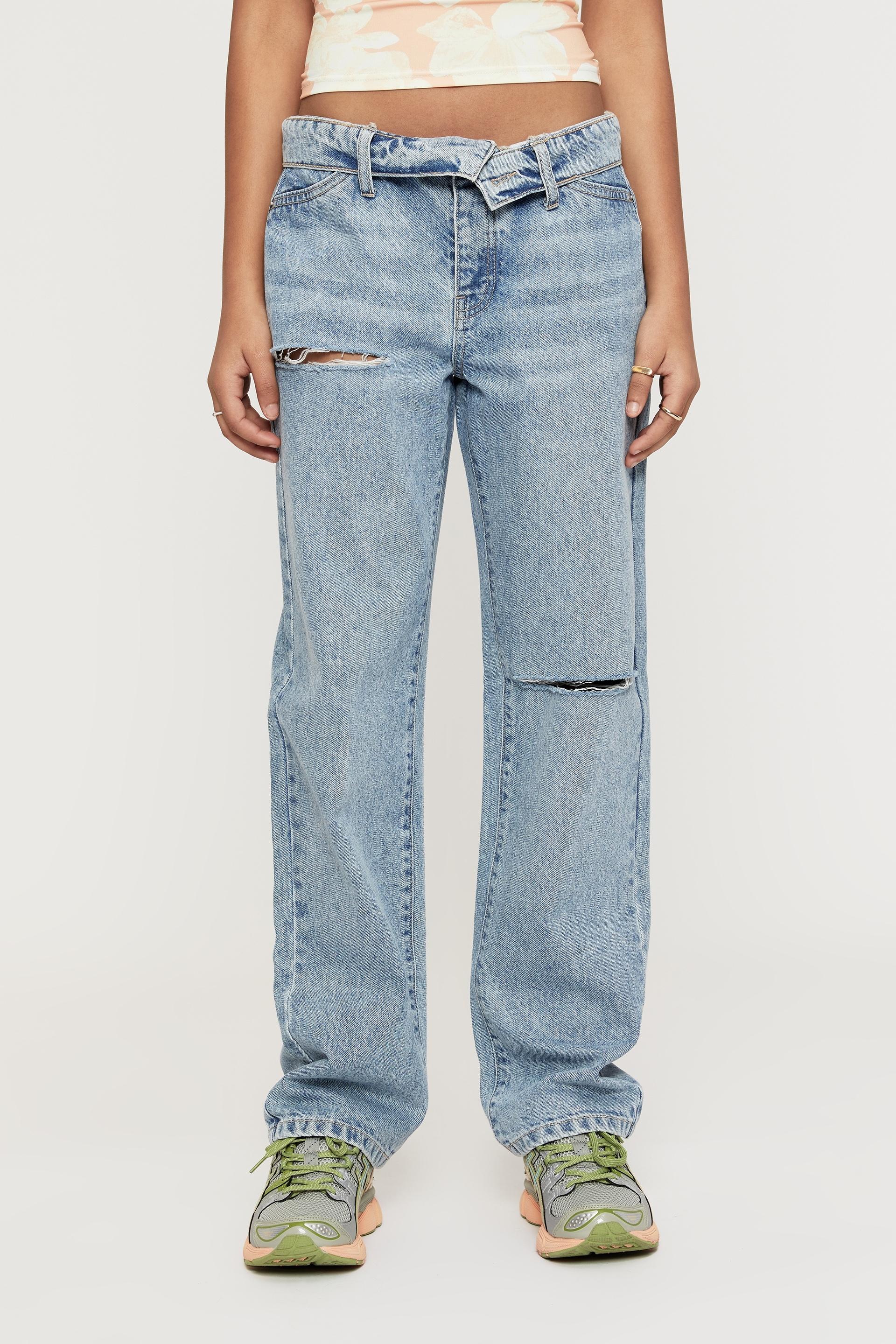 Straight leg ripped jean - mid blue fold rip Supré Jeans | Superbalist.com