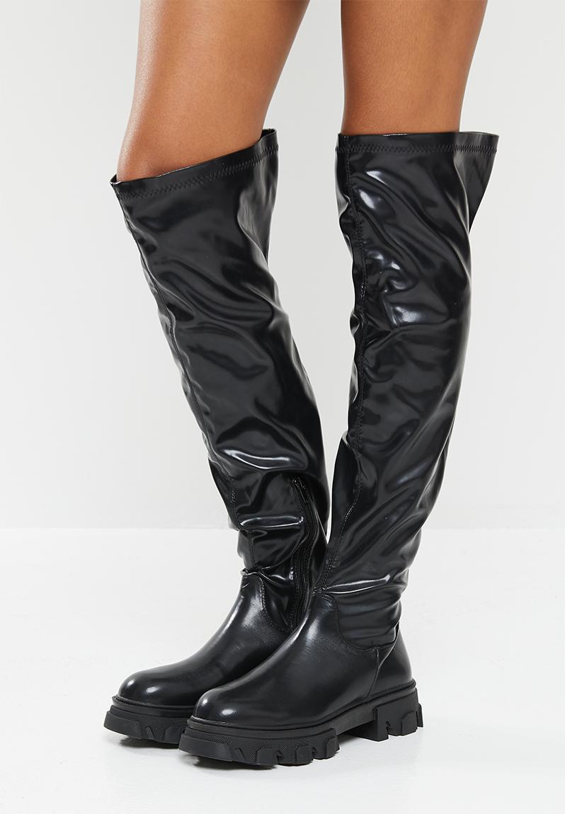 Layla chunky over the knee boot - black pu Z_Code_Z Boots | Superbalist.com