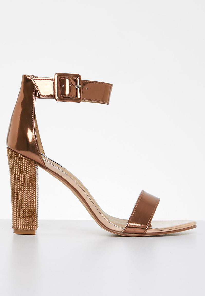 Angelique buckle tie block heel - bronze Madison® Heels | Superbalist.com