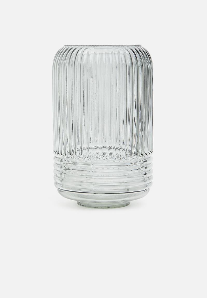 Cylinder rib vase - clear