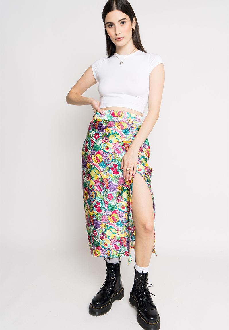 Satin midi skirt - badge print Daisy Street Skirts | Superbalist.com