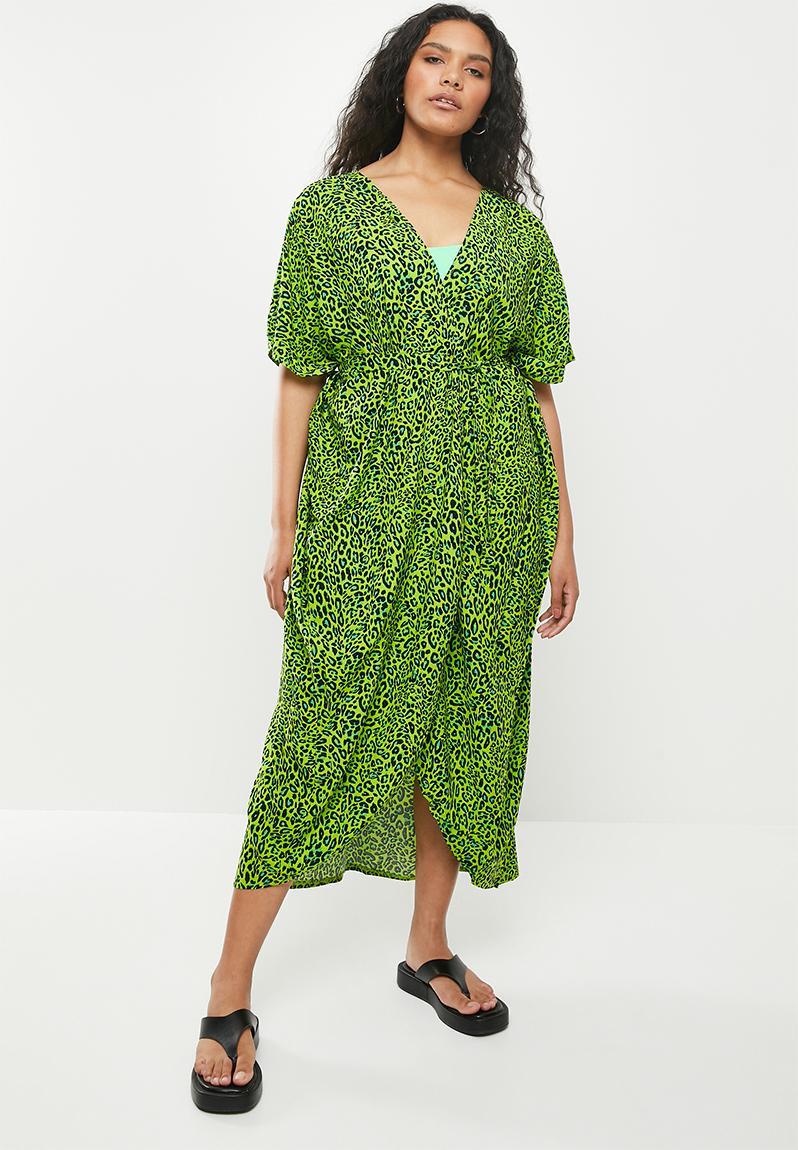 Animal print kaftan - green dailyfriday Kaftans & Cover Ups ...