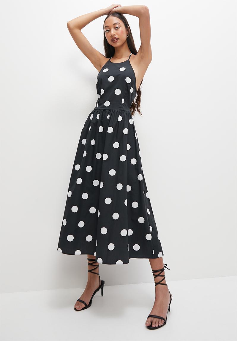Cut Out Back Midi Halter Dress
