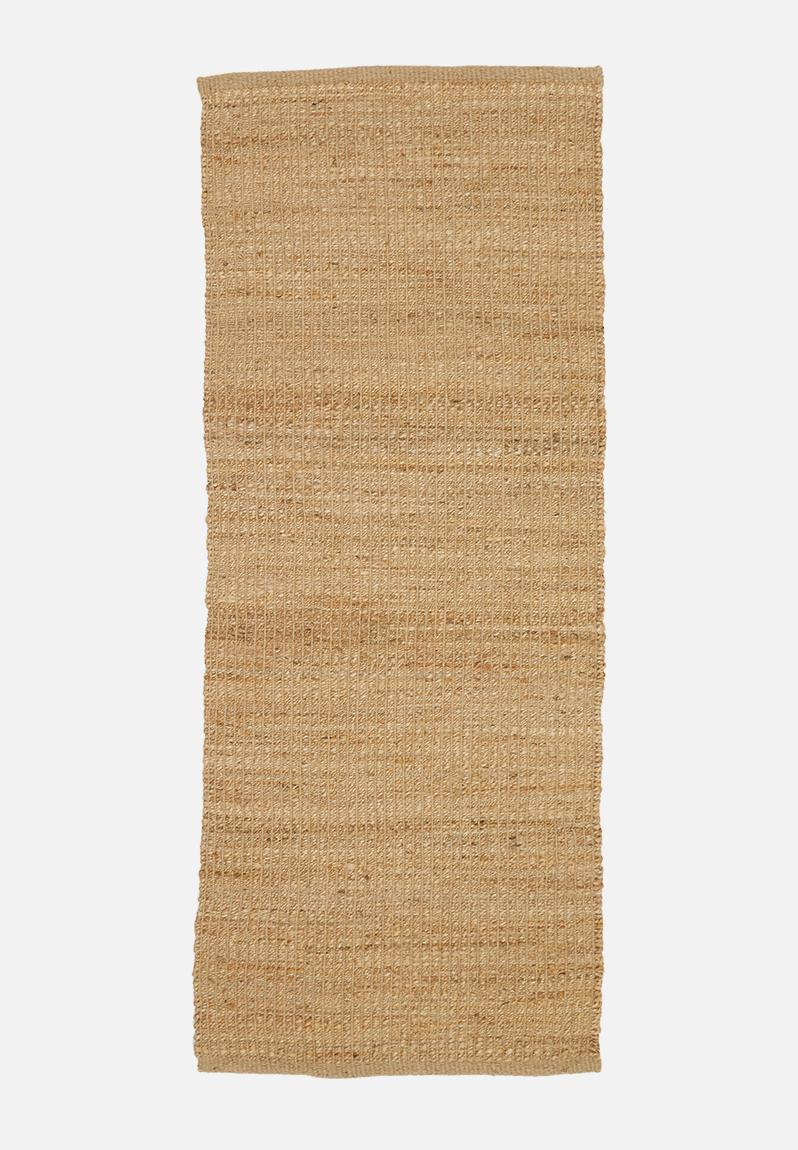 Plain ribbed jute runner - natural