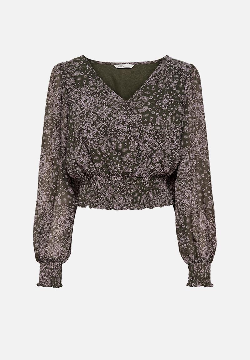 Mary L S Smock Top Dark Forest