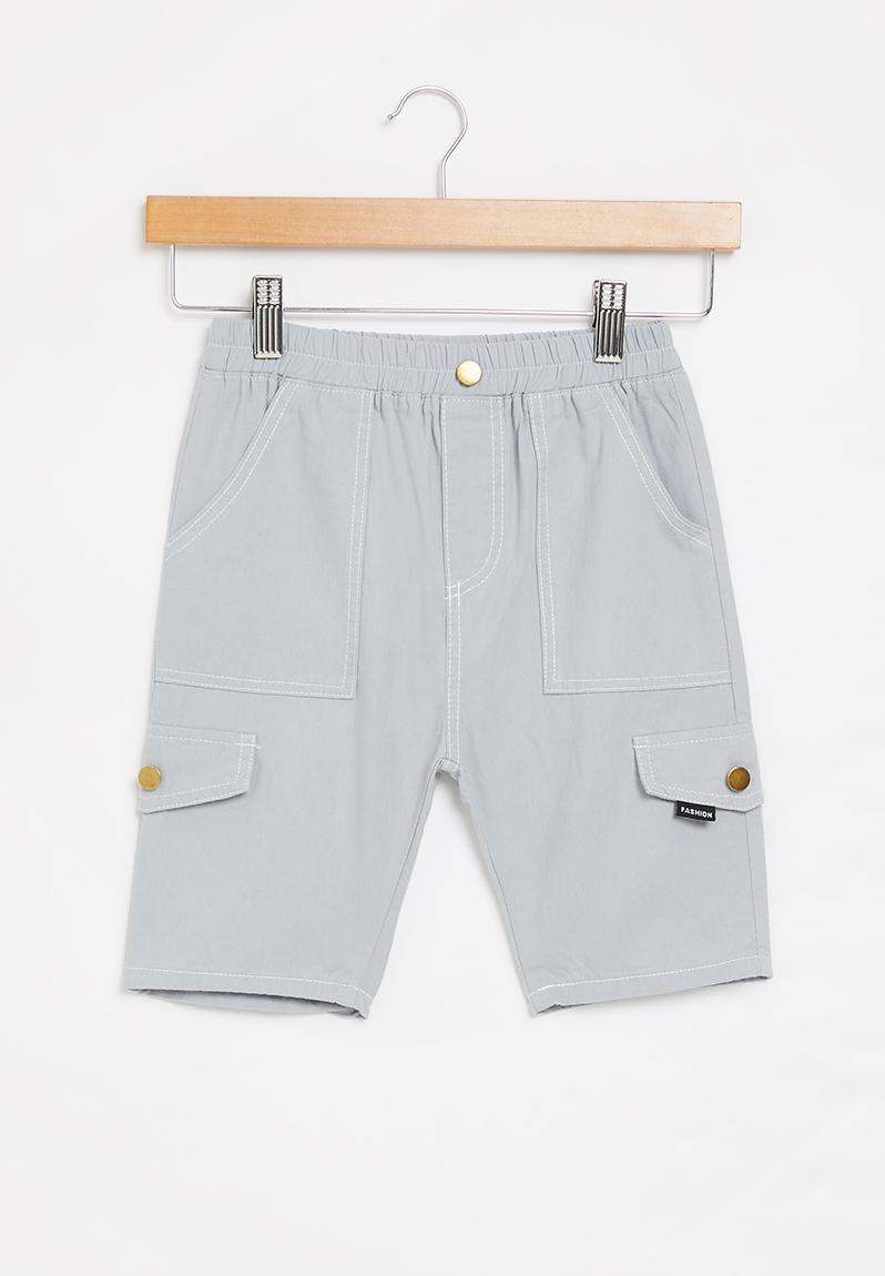 Paper Wings Boys Shorts- Charcoal