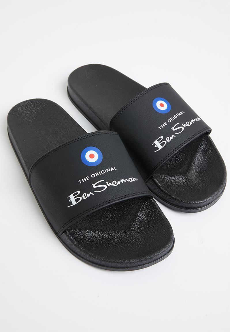 Ben Sherman Mens Black Sliders