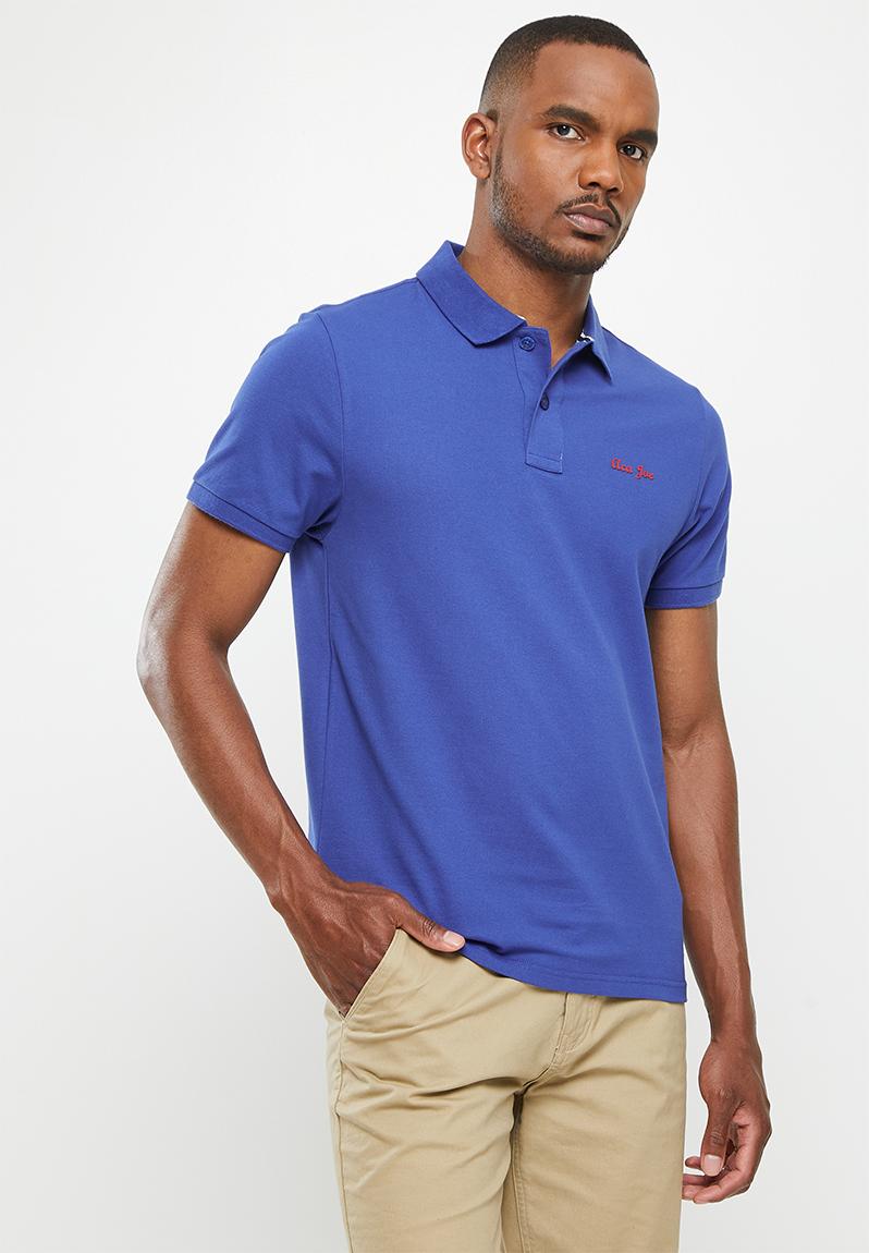 Aca joe small logo embroidery golfer - plain - blue Aca Joe T-Shirts ...