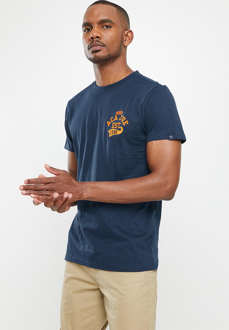 Aca joe jasper left chest embroidered crew tee - ss - dress blue Aca ...