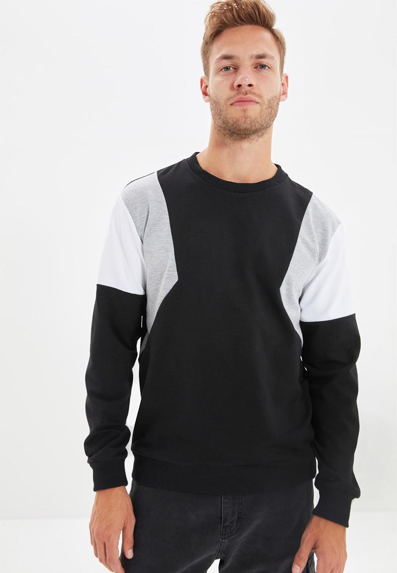 Pete colour block regular fit sweater - black Trendyol Hoodies & Sweats ...