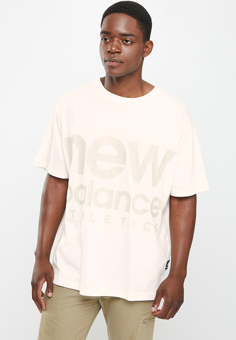 New balance uni-ssential athletics out of bounds tee- sea salt heather ...