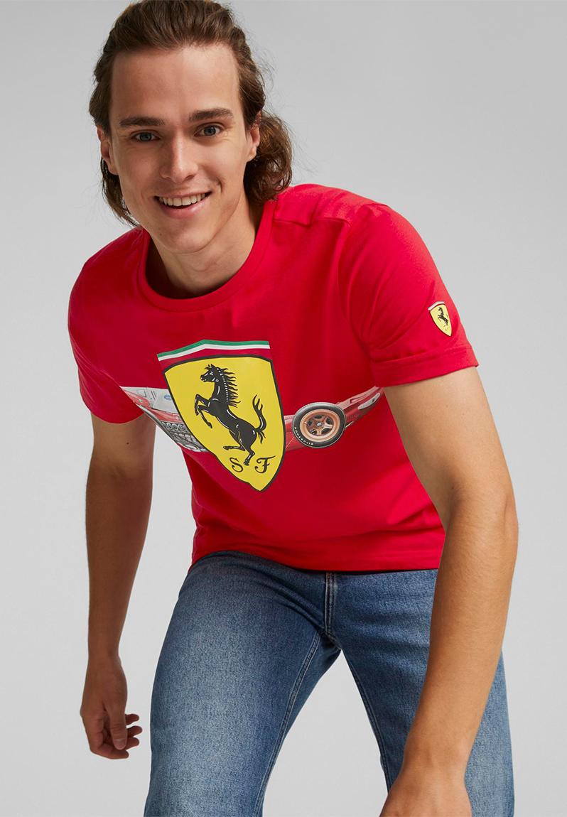 Ferrari race heritage big shield tee - rosso corsa PUMA T-Shirts ...