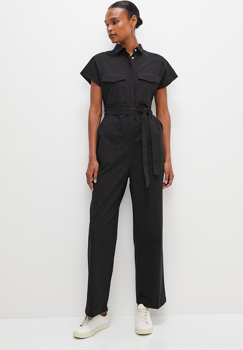 Utility Jumpsuit in Black main image 0