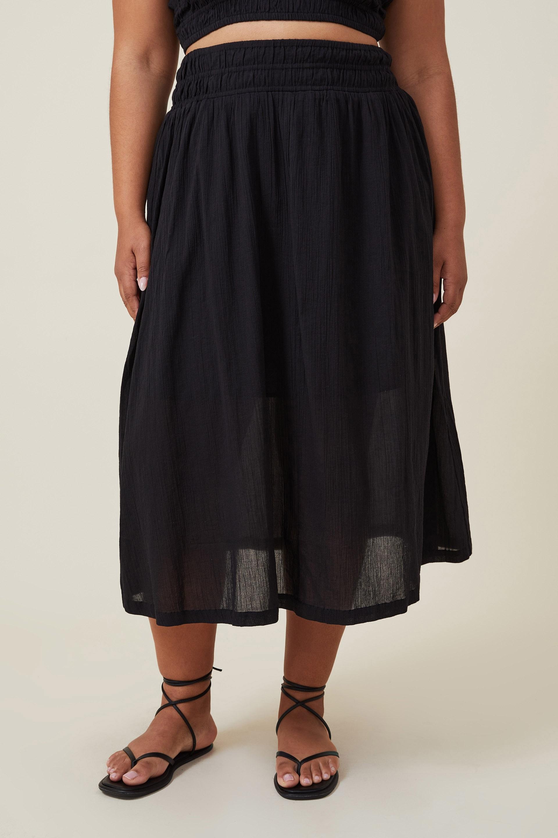 Curve sienna shirred maxi skirt - black Cotton On Bottoms & Skirts ...