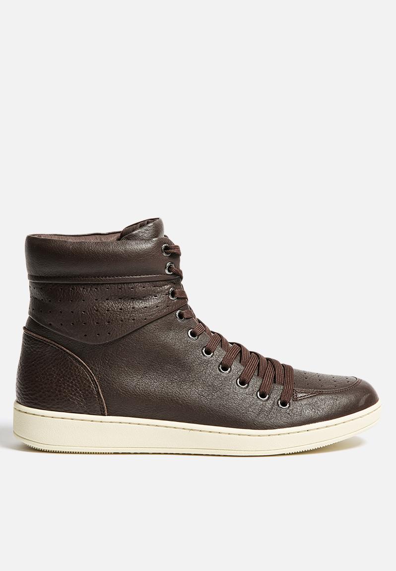 LEATHER HITOP 91260176 BROWN Travel Fox Sneakers