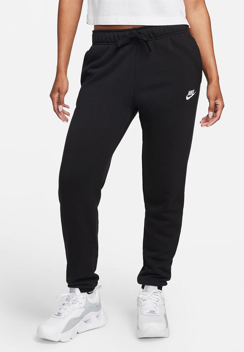 W nike sports wear club fleece mid-rise pant std - black & white Nike ...