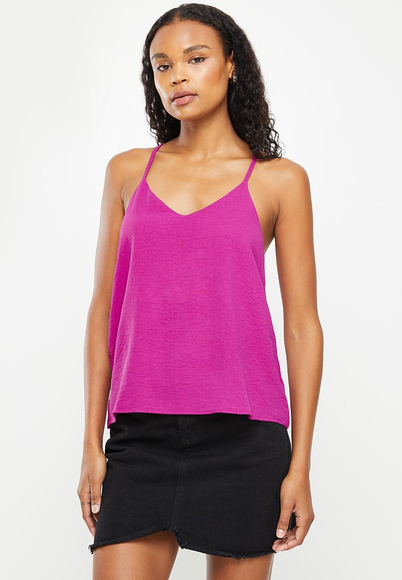 V Neck Cami Cerise Pink Dailyfriday T Shirts Vests And Camis 5388