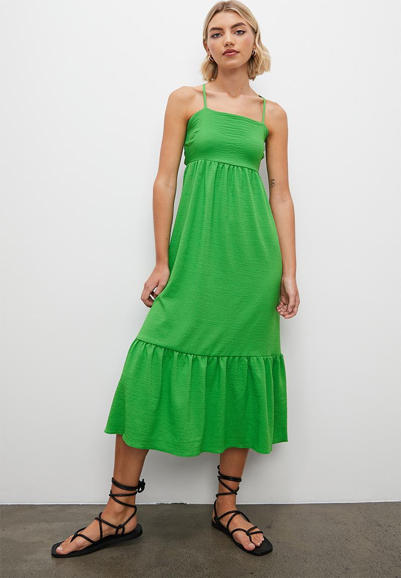 Textured strappy babydoll dress - green Superbalist Casual ...