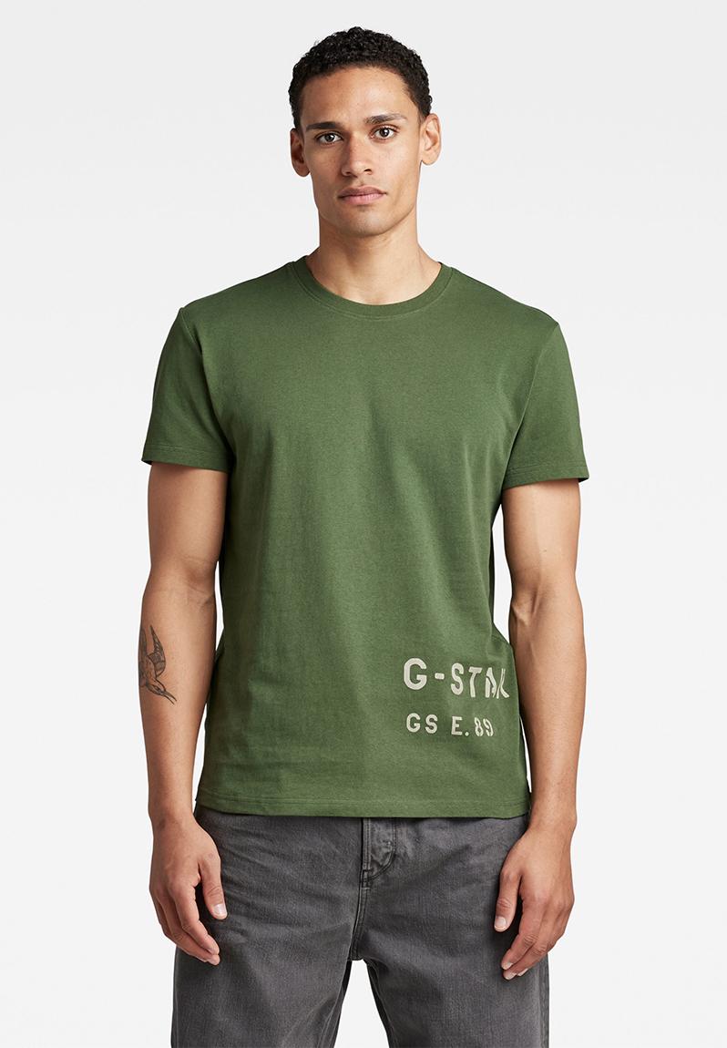 T-Shirt Uomo G-Star Triple Logo Gr R T | Cotone Basic Con Stampa, Girocollo