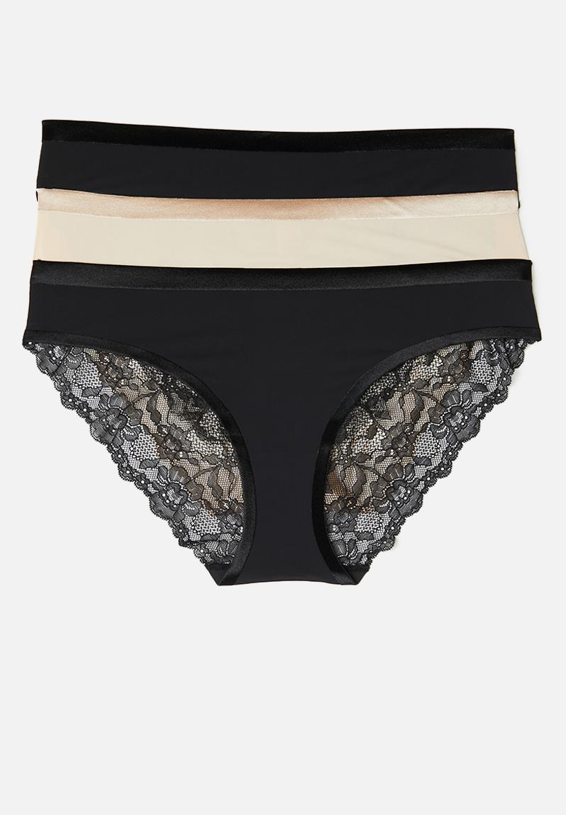 Plus crystal 3pack briefs - black/black/pink DORINA Panties ...