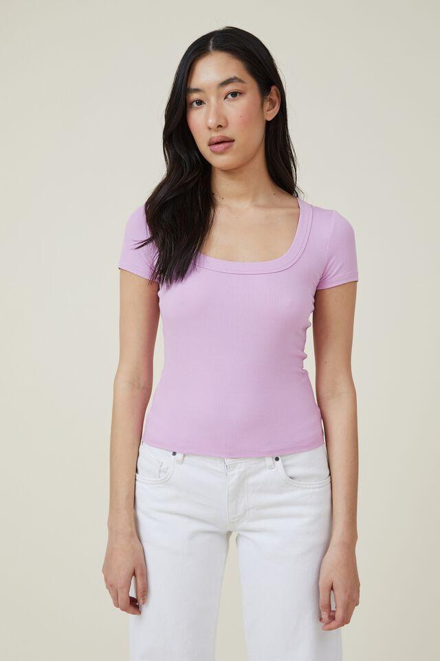 Syble Cotton Striped Collared Top - Pink