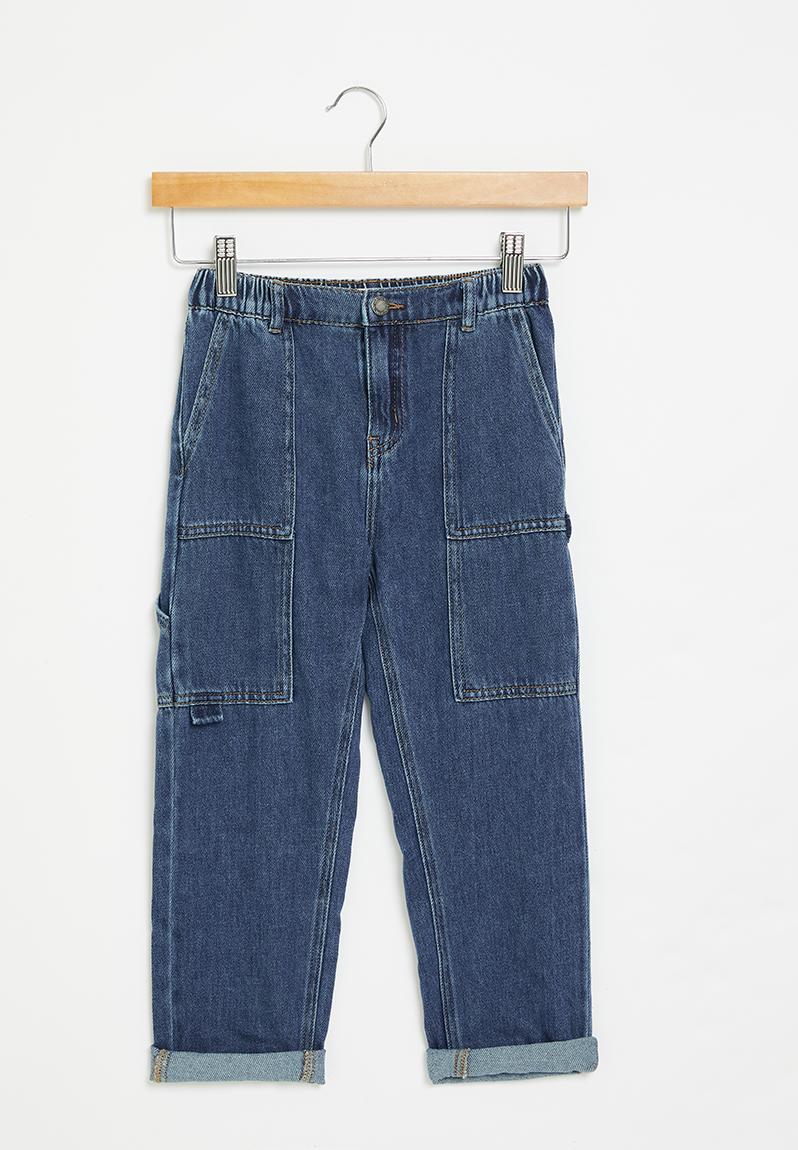 Cargo baggy fit jean - sorrento dark blue Cotton On Pants & Jeans ...