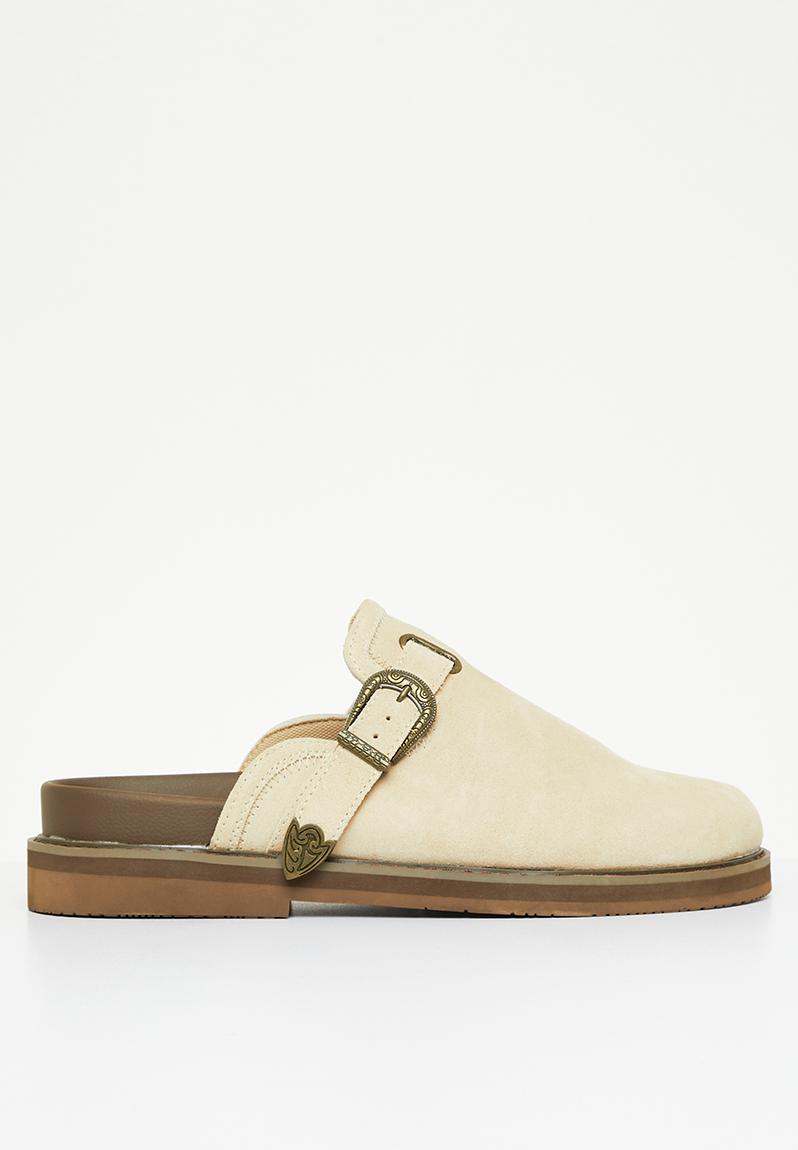 Outlaw mule - cream, tan & teal Jonathan D Slip-ons and Loafers ...