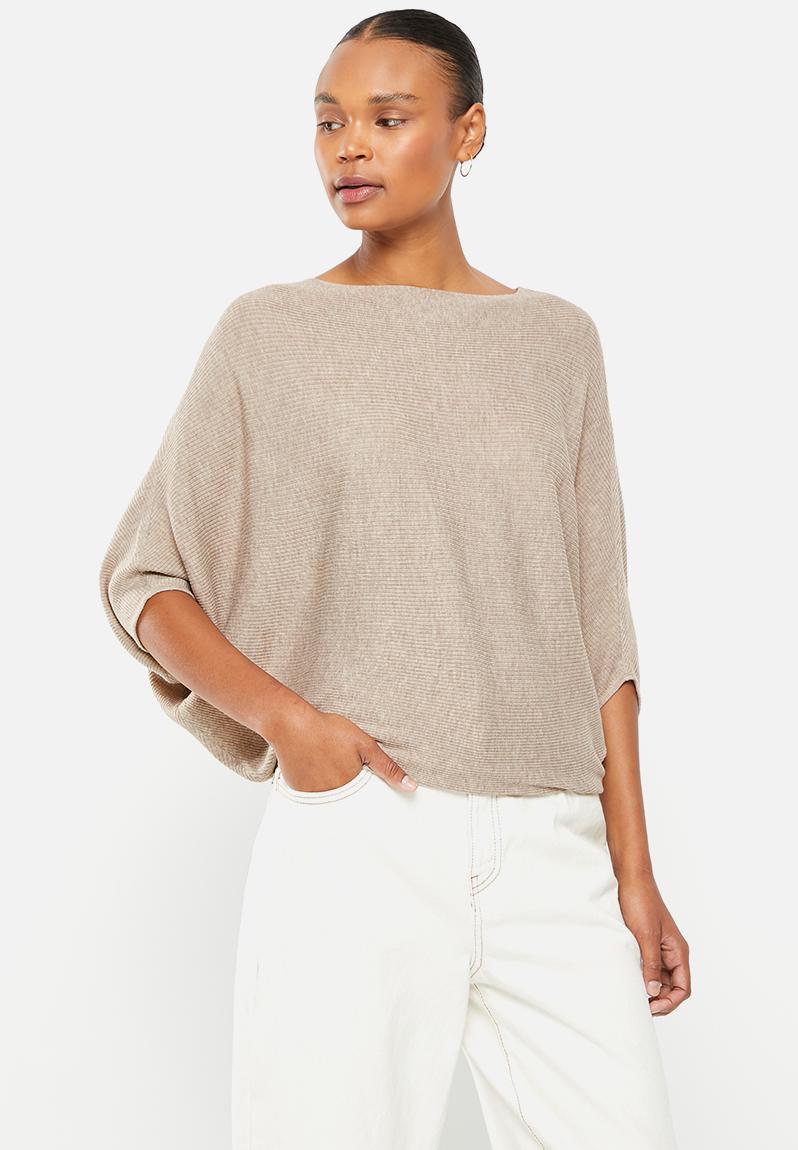 New behave batsleeve pullover knit - simply taupe Noisy May Knitwear ...