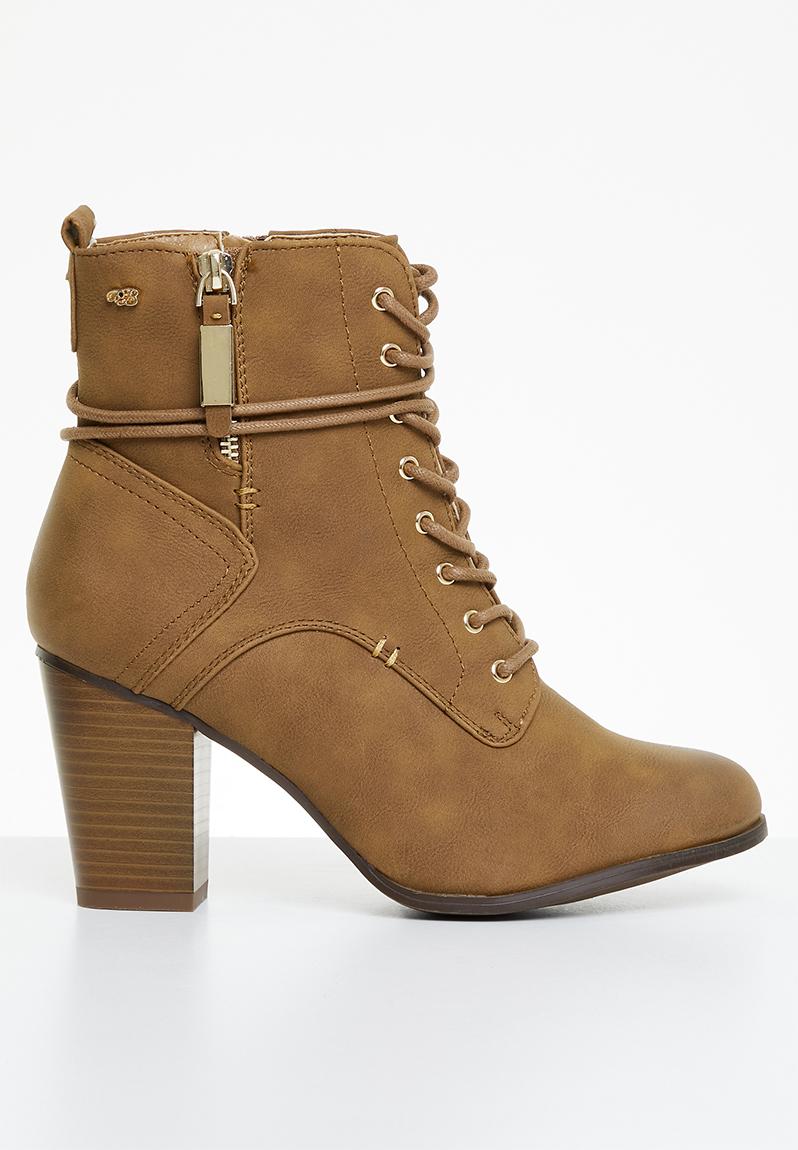 Ahlam2 Lace-up Ankle Boot - Tan Miss Black Boots | Superbalist.com